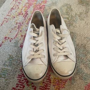 Converse white leather shoes